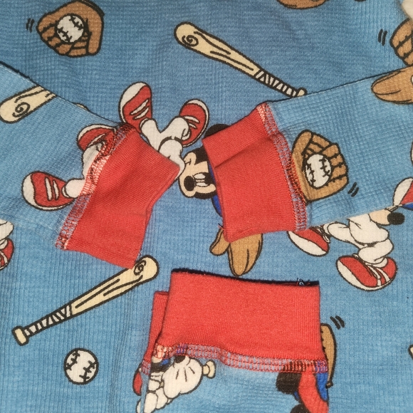 Cuddl Duds Pajamas Nwot Disney Mickey Mouse Baseball Cuddl Duds
